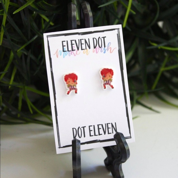 David Bowie Aladdin Sane Lightning Bolt Earrings - Picture 1 of 8